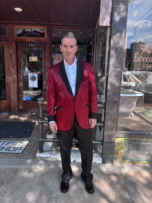 1950s Regal Robes Satin Paisley Smoking Jacket
