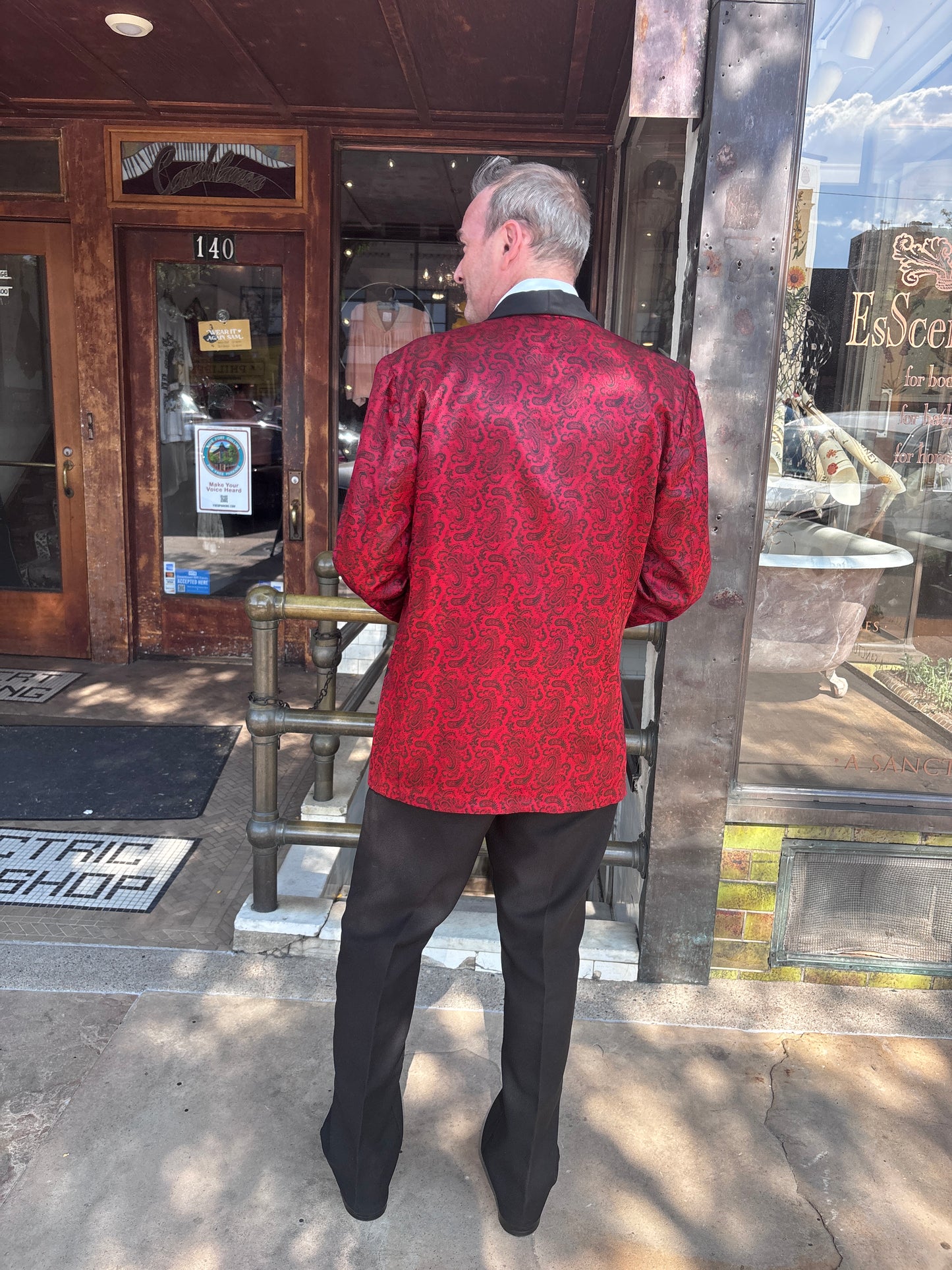 1950s Regal Robes Satin Paisley Smoking Jacket