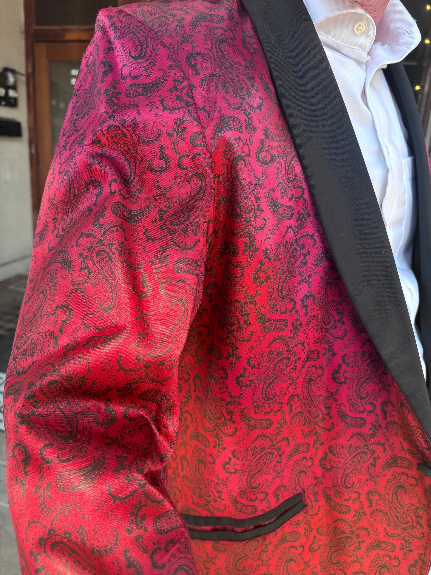 1950s Regal Robes Satin Paisley Smoking Jacket