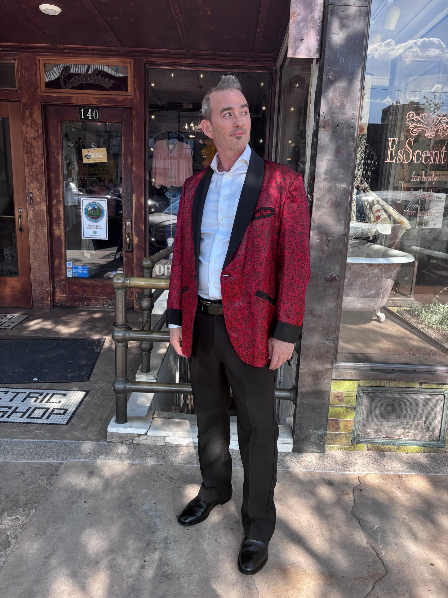 1950s Regal Robes Satin Paisley Smoking Jacket