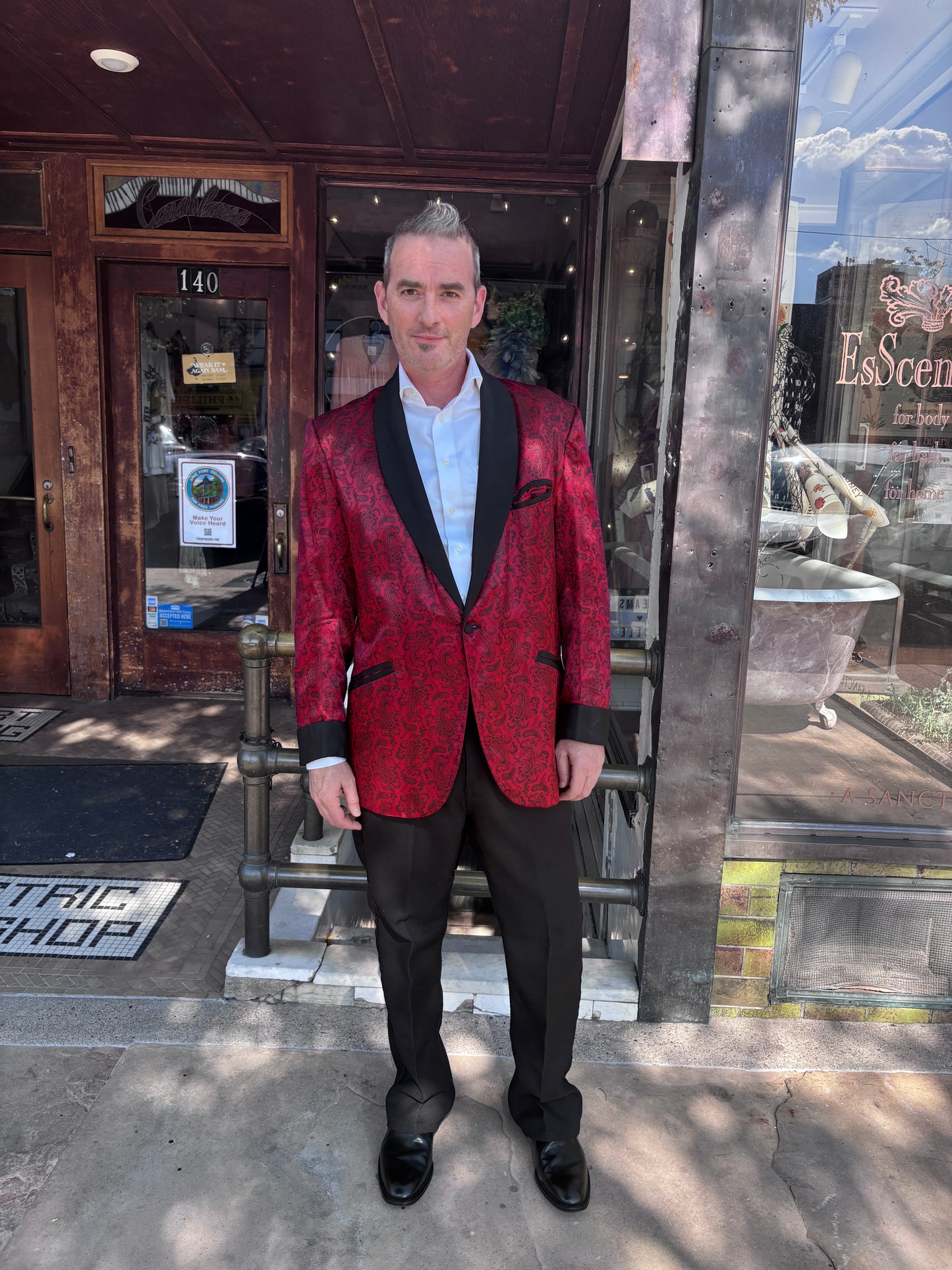 1950s Regal Robes Satin Paisley Smoking Jacket